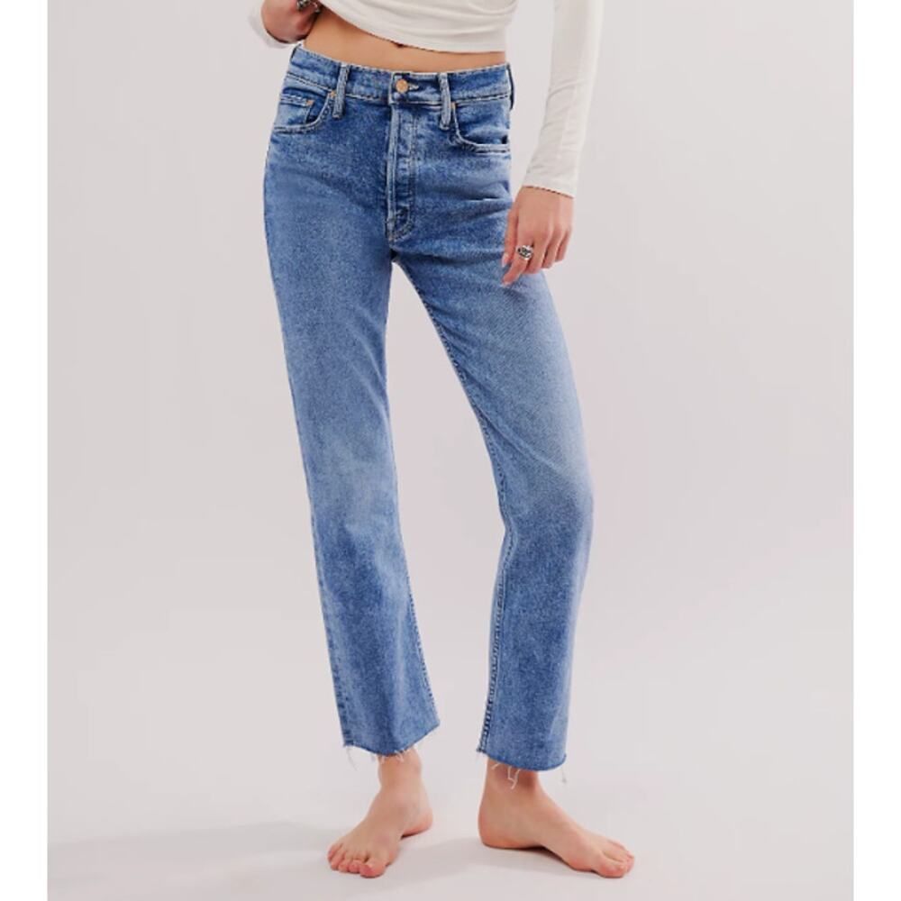 Mother The Tomcat Ankle Fray Jeans Let's Just Be Friends Button Fly Women's 28